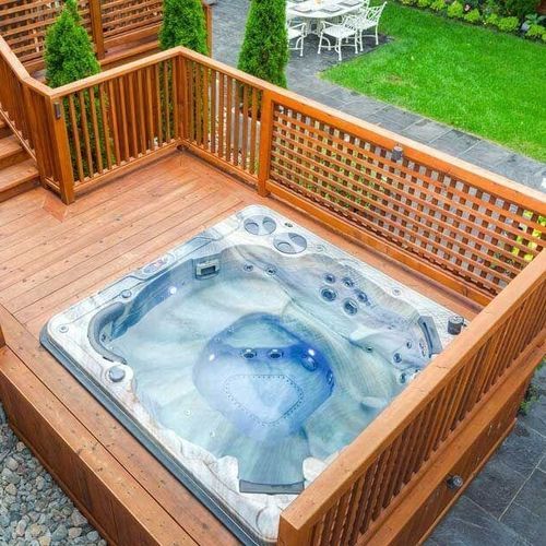 Einbau-Whirlpool - H720 - Clairazur - quadratisch / 7 Plätze / für Außenbereich