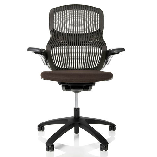 Aluminium-Arbeitsstuhl - Generation - Knoll international - Leder / Stoff / mit Rollen