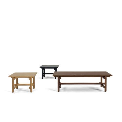 Moderner Couchtisch - MUECKE - Knoll international - Massivholz / Natureiche / Nussbaum
