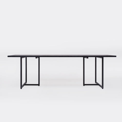 Industriedesign-Esstisch - JACK T3456 - GHYCZY - Eiche / Nussbaum / Gestell aus heißlackiertem Stahl