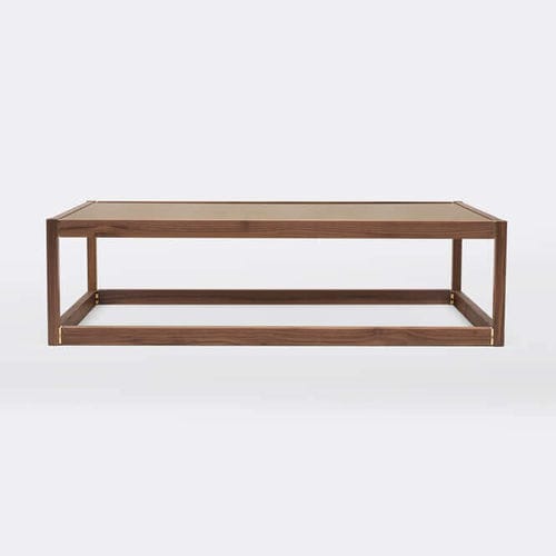 Moderner Couchtisch - KIRK T83 - GHYCZY - Glas / Gestell aus Eiche / rechteckig