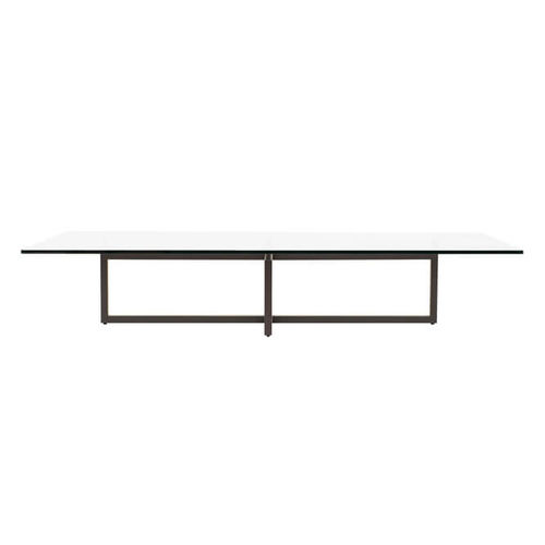Moderner Couchtisch - LIAMT 48/3 - GHYCZY - Glas / Gestell aus Metall / rechteckig