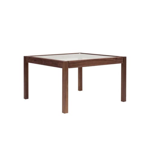 Moderner Couchtisch - CHLOE T81 - GHYCZY - Glas / Gestell aus Eiche / Gestell aus Nussbaum