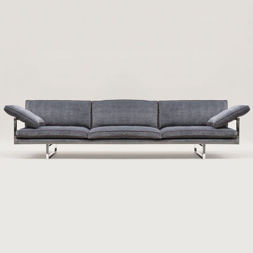 Industriestil-Sofa - BRAD S10-3 - GHYCZY - Stoff / Leder / mit abnehmbarem Kissen