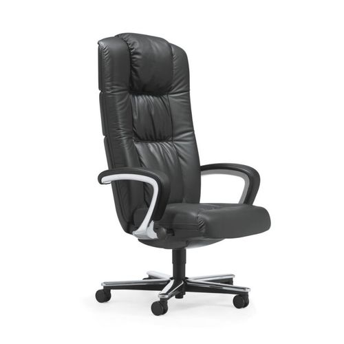 Moderner Chefsessel - 81 - Stoll Giroflex - Leder / mit Kopfstütze / Hochlehner