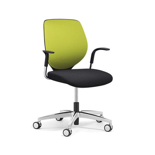 Moderner Bürosessel - 353 - Stoll Giroflex - Maschen / Leder / Stoff