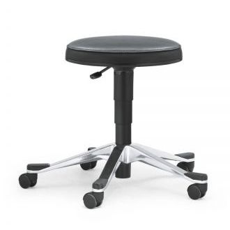 Leder-Arbeitshocker - 33 - Stoll Giroflex - regelbar / mit Rollen / drehbar