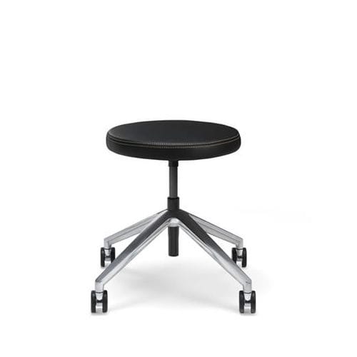 Leder-Arbeitshocker - 656 - Stoll Giroflex - regelbar / mit Rollen / drehbar