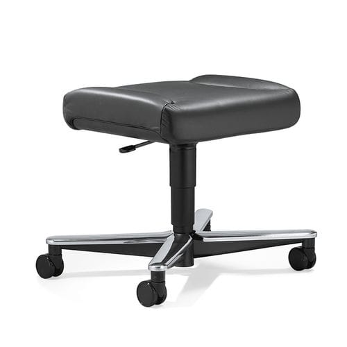 Leder-Arbeitshocker - 81 - Stoll Giroflex - regelbar / mit Rollen / drehbar