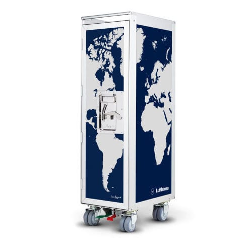 Wagen für Gewerbegebrauch - BORDBAR_NEW LUFTHANSA GLOBE - bordbar design GmbH - individuell gestaltbar / anodisiertes Aluminium / Laminat