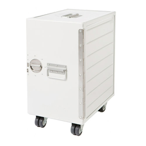 Aluminium-Schreibtischcontainer - BORDBAR_BOX WHITE - bordbar design GmbH - mit 5 Schubladen / auf Rollen / originelles Design