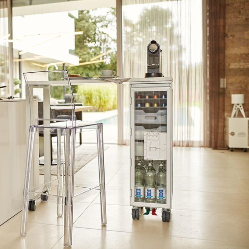 Getränkewagen - BORDBAR_COFFEE "GOOD MORNING" - bordbar design GmbH - für Gewerbegebrauch / individuell gestaltbar / anodisiertes Aluminium
