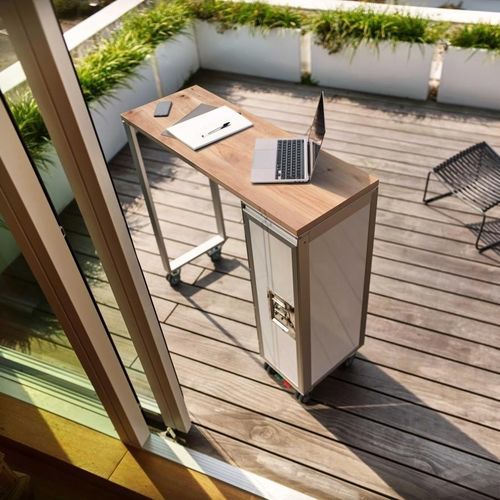 Moderner Stehtisch - HIGHTABLE_BY JANUA_NATURAL - bordbar design GmbH - Eiche / Gestell aus anodisiertem Aluminium / rechteckig