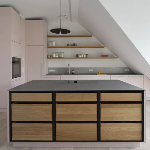 Moderne Küche - WS  - MYKILOS - MDF / Edelstahl / Linoleum