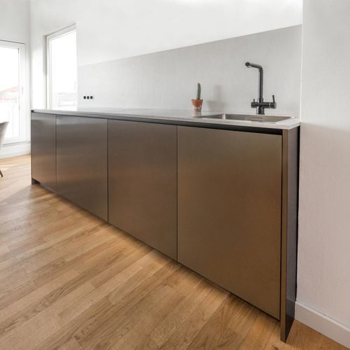 Moderne Küche - GC - MYKILOS - Holz / kompakt / ohne Griff
