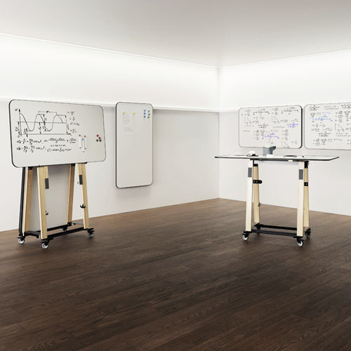 Magnettafel - O-TBOARD150 - Adeco - weiß / bodenstehend / eingebaut