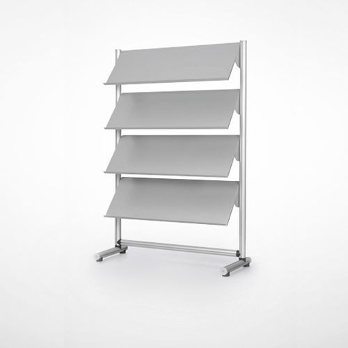 Freistehender Prospektständer - O-295 400 - Adeco - pulverbeschichteter Stahl / Aluminium / für Gewerbegebrauch