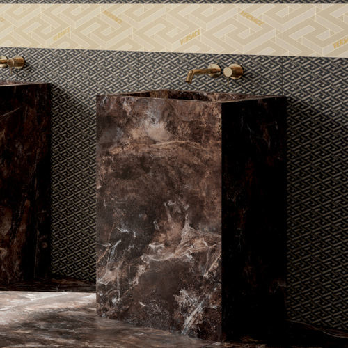 Bodenstehendes Waschbecken - Versace Ceramics - Keramik / quadratisch / ohne Öffnung