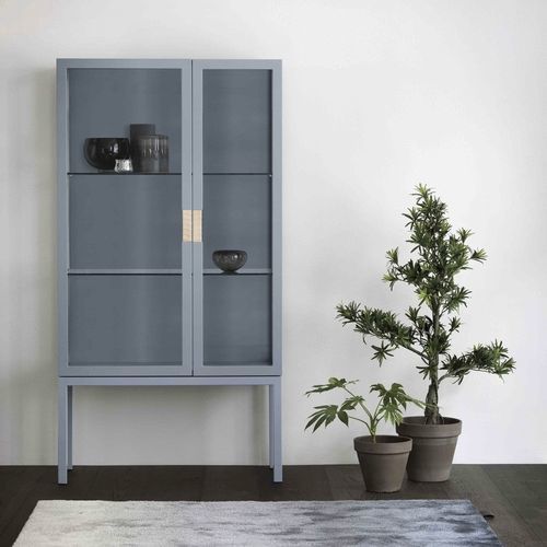 Moderner Vitrinenschrank - FRAME - Asplund - mit hohen Beinen / Glas / aus lackiertem Metall