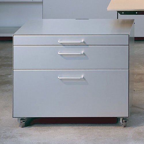 Schreibtischcontainer / anodisiertes Aluminium - UNI 780 - Atelier Alinea - mit 3 Schubladen / auf Rollen