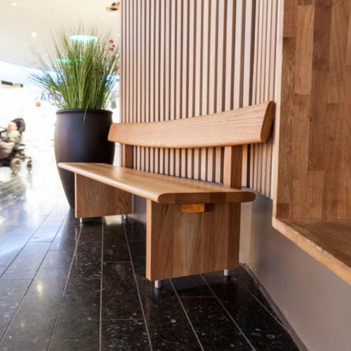 Moderne Bank für den öffentlichen Raum - EDO  - Vestre - galvanisiertem Stahl / Holz / mit Rückenlehne