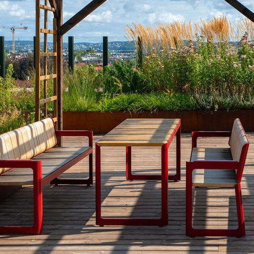 Moderner Picknicktisch - AIR  - Vestre - Holz / Gestell aus galvanisiertem Stahl / rechteckig