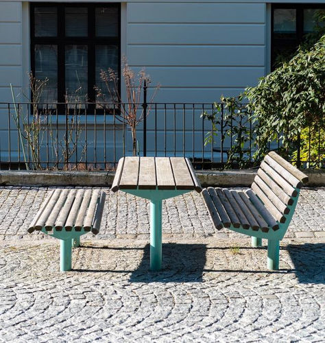 Moderner Picknicktisch - URBAN  - Vestre - Holz / Gestell aus galvanisiertem Stahl / rechteckig