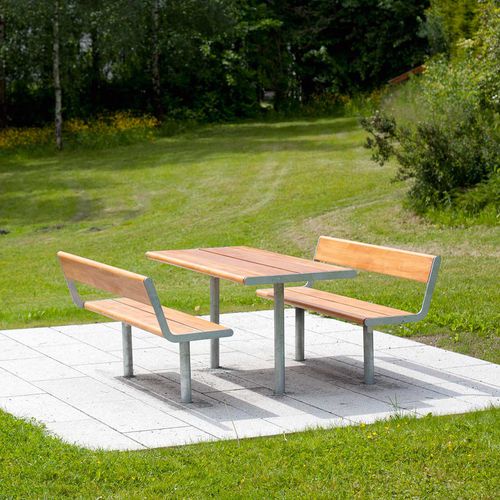 Moderner Tisch - APRIL - Vestre - Holz / galvanisiertem Stahl / rechteckig