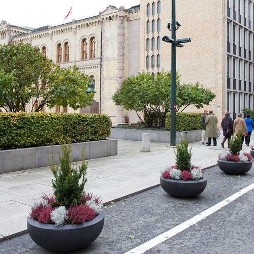 Beton-Pflanzkübel - BOBOLI - Vestre - Glasfaser / rund / modern