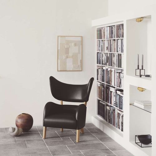 Sessel / skandinavisches Design - MY OWN  - by Lassen - Stoff / Leder / Eiche