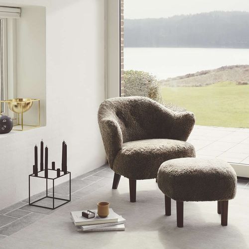 Sessel / skandinavisches Design - INGEBORG - by Lassen - Stoff / Leder / Schaffell
