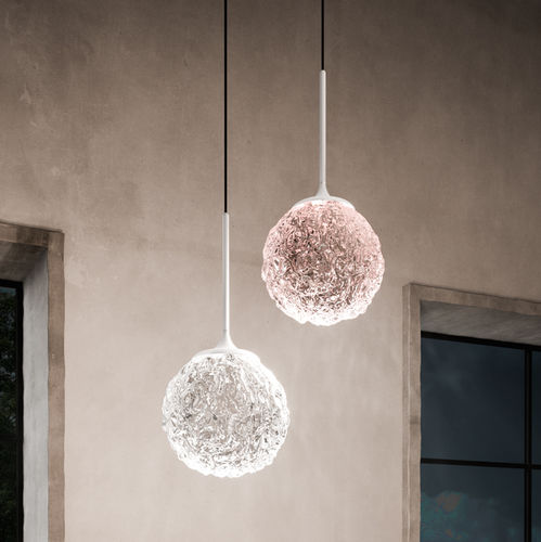 Hängelampe - CRISTALGLOB - iconeluce.com - aus lackiertem Aluminium / geblasenes Glas / Kristall