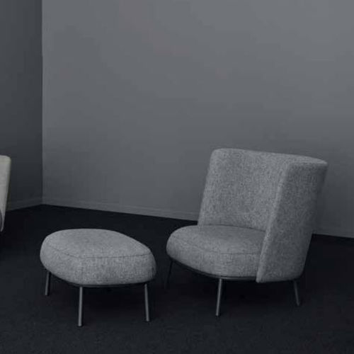 Moderner Besuchersessel - SHIFT - OFFECCT - Stoff / mit Fußstütze / grau
