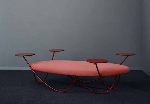Moderne Polsterbank - DUNE - OFFECCT - Stoff / für Gewerbegebrauch / mit Ablage