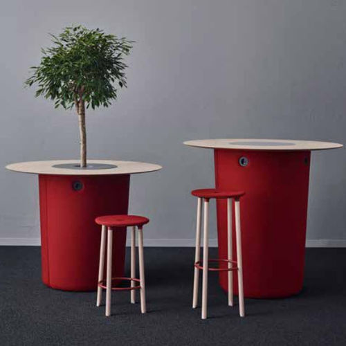 Moderner Tisch - ON POINT - OFFECCT - Holz / rund / mit Blumenkasten