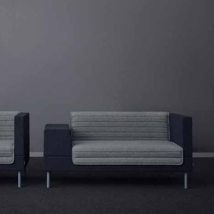 Modernes Sofa - LOWROOM - OFFECCT - Stoff / Contract / Zweisitzer