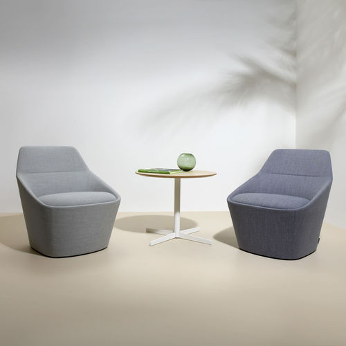 Moderner Kaminsessel - EZY - OFFECCT - Leder / Stoff / grau
