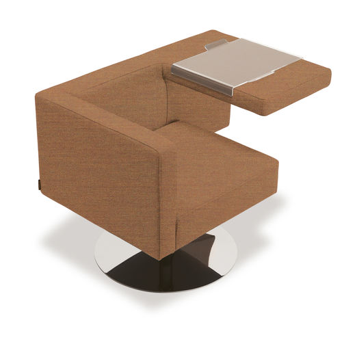 Moderner Besuchersessel - SOLITAIRE - OFFECCT - Leder / Stoff / mit Ablage