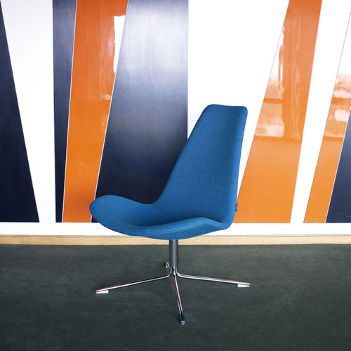 Moderner Besuchersessel - SPOON - OFFECCT - Leder / Stoff / Chrom