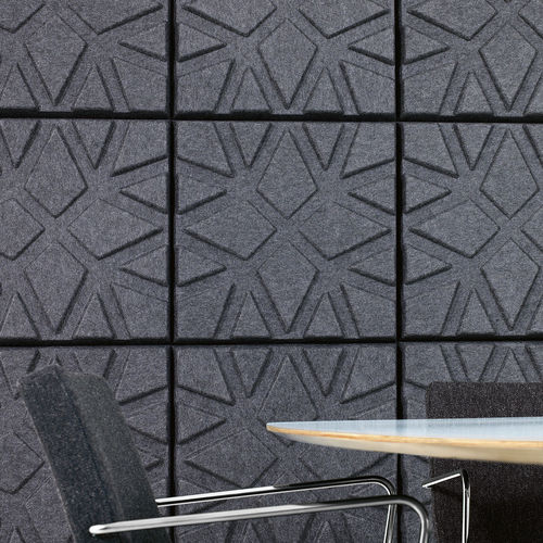 Wandmontierte Akustikplatte - SOUNDWAVE® GEO - OFFECCT - Filz / quadratisch / farbig