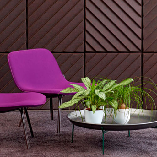 Wandmontierte Akustikplatte - SOUNDWAVE® STRIPES - OFFECCT - Polyesterfaser / quadratisch / farbig