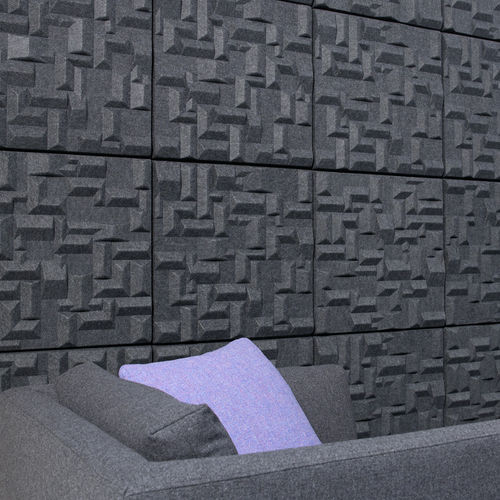 Wandmontierte Akustikplatte - SOUNDWAVE® VILLAGE - OFFECCT - Polyesterfaser / quadratisch / farbig