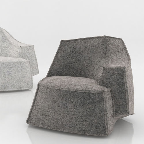 Moderner Kaminsessel - AIRBERG - OFFECCT - Stoff / grau / von Jean-Marie Massaud