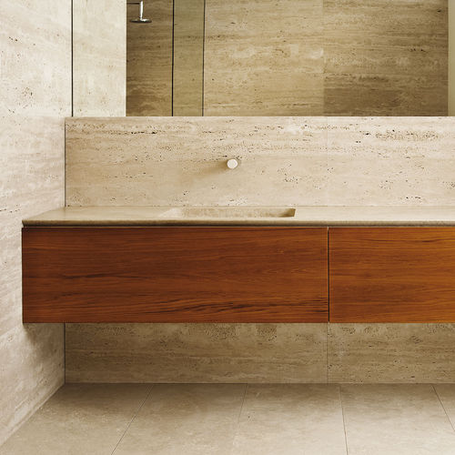 Wandhängender Waschtisch-Unterschrank - LE CAVE - Vaselli Marmi - Naturstein / Holz / modern