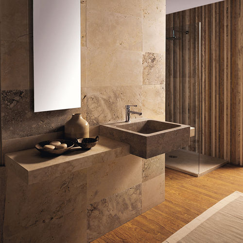 Wand-Waschbecken - AQUA - Vaselli Marmi - Aufsatz / Naturstein / mit verstellbarem Spiegel