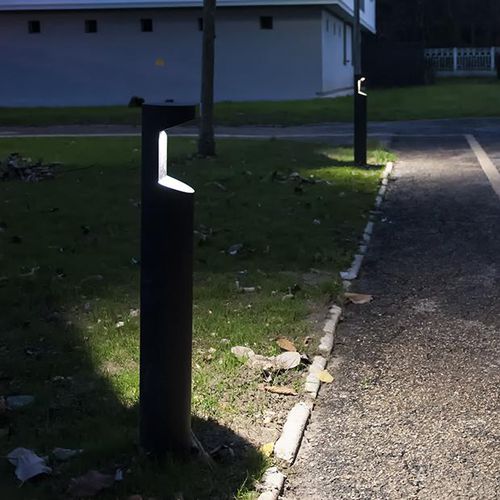 Moderner Leuchtpoller - BOLARSIDE  - RESISTEX - Aluminium / mit Diffusor aus Hartglas / LED