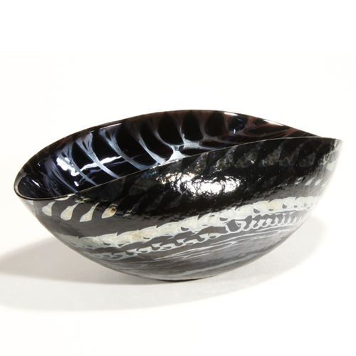 Muranoglas-Schale - BLACK SILVER - Yalo Murano srl - für Gewerbegebrauch / handgefertigt
