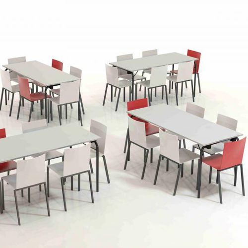 Moderner Tisch - CUBA - METAFOX - Stahl / Gestell aus Stahl / rechteckig