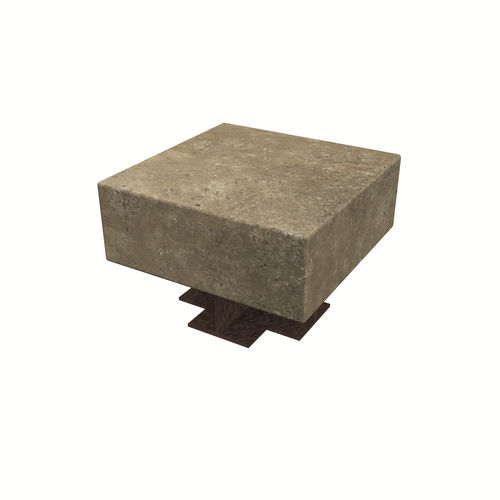 Moderner Hocker - BAUHAUS  - Arredo di Pietra srl - Travertin / Gestell aus Stahl / mit Mittelfuß