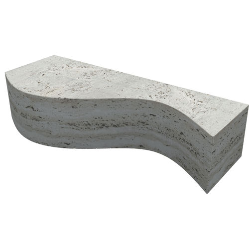 Moderne Bank für den öffentlichen Raum - CHIOCCIOLA - Arredo di Pietra srl - Travertin / ohne Rückenlehne / ohne Armlehnen
